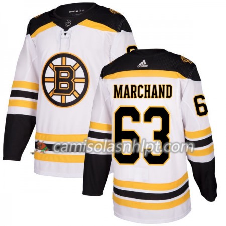 Camisola Boston Bruins Brad Marchand 63 Adidas 2017-2018 Branco Authentic - Homem